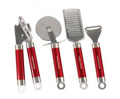 Morphy Richards 4-teiliges Set Küchenutensilien, rot