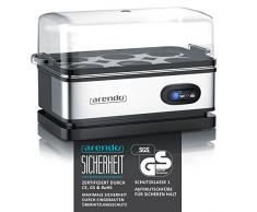 Arendo - Eierkocher Edelstahl mit Warmhaltefunktion - Kipp-Funktionsschalter mit Indikationsleuchte - frei wählbarer Härtegrad - rostfreier gebürsteter Edelstahl