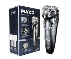 FLYCO Rasierer Herren Elektrisch FS339EU, Nass & Trocken Herren Rasierer, Wiederaufladbare Elektrischer Rasierapparat mit Präzisions-Bartschneider, Multifunktions LED Display, Hellgrau