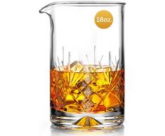 Mofado Crystal Cocktail-Rührglas, 550 ml, dicker beschwerter Boden, nahtloses Design, professionelle Qualität