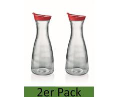 Karaffe mit Deckel 2er Set rot 1 Liter