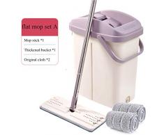 Bodenreinigung Mop Bucket System Freisprechen Squeeze 2 In 1 Wash Dry Mit wiederverwendbaren Flat Mop Pads Flat Mop und Eimern Set für Küchenreinigungswerkzeuge für den Bodenboden