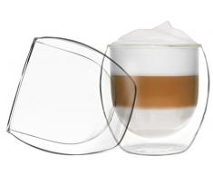 DUOS 2X 310ml Jumbo doppelwandige Thermogläser mit Schwebe-Effekt, Latte, Tee