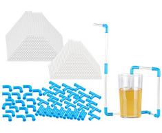 infactory Strohhalme: Trinkhalm-Bausatz mit 600 Teilen, wiederverwendbar (Kinder Strohhalm-Bausatz-Set)