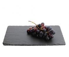 meindekoartikel Schieferplatte eckig Untersetzer Servierhilfe Präsentationsteller Teller - B34xT17cm