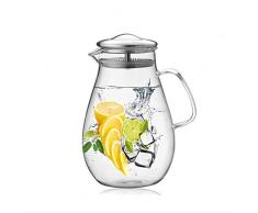 GOLDPOOL 2 Liter 68 Unzen Glas Karaffe Krug mit Deckel und Auslauf, Wasserkaraffe, Eistee Krug, Saft Krug, für hausgemachte Getränke/Eistee/Milch/Kaffee/Wein