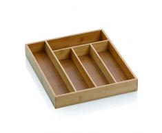 Kela Besteckkasten, Schubladeneinteiler mit 5 Fächern, 30 x 34 x 5 cm, Bambus, 12011, Kalma