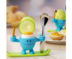 WMF McEgg Eierbecher mit Löffel, Kunststoff, Cromargan Edelstahl poliert, spülmaschinengeeignet, blau