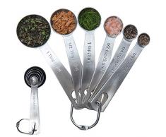 Neuestes 6-teilige Messlöffel-Set - 1/8 TL, 1/4 TL, 1/2 TL, 1 TL, 1/2 EL & 1 EL Edelstahl Messlöffel - Grundlegende Küchen- und Backutensilien - Spuelmaschinenfest