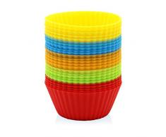 GOURMEO® 25 Muffinförmchen in 5 Farben, wiederverwendbar, hochwertiges Silikon, umweltschonend, BPA-frei - Cupcakeförmchen, Backförmchen, Cupcake Muffinform