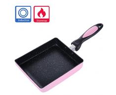 TAMUME Rose Tamagoyaki Pfanne Japanische Omelettpfannen Crepe-Pfannen für Herd und Induktionsherde