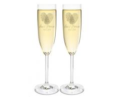 LEONARDO 2 Sektgläser mit Gravur des Namens zur Hochzeit Motiv Fingerprints Sekt-Glas graviert Geschenkidee