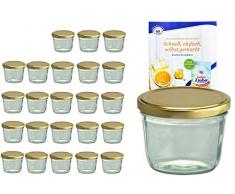 24er Set Sturzglas 230 ml To 82 Deckel gold incl. Diamant Gelierzauber Rezeptheft