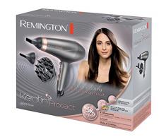 Remington Ionen-Haartrockner Keratin Protect AC8820, 2200 Watt, Ring angereichert mit Keratin und Mandelöl, zwei Stylingdüsen, Diffusor, grau/rose gold