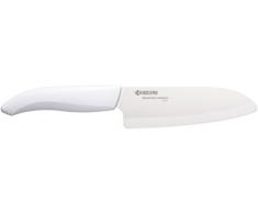 KYOCERA GEN COLOUR Santoku Keramikmesser FK-140WH-WH Santokumesser mit extrem scharfer Keramikklinge für absolut präzise Schnitte. Grifffarbe weiß. Klingenlänge: 14 cm