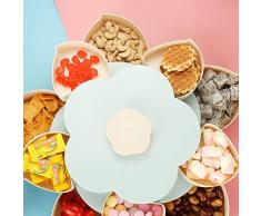 Blume rotierende Pralinenschachtel Snack-Box Blaward Dish Blütenblatt rotierende Trockenfrüchte Platte Nuss Schüssel Candy Snacks Ablage für Weihnachtsfeier Hochzeit