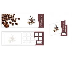 Premium Kaffee Bonuskarten-Set (50 Stk.) mit 10 Stempelfeldern. Treuekarten passend für Bereiche wie Gastronomie, Restaurant, Weinhandel, Getränkehandel, Freizeit, Feier, Geschenk, Gaststätte und vieles mehr