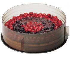 Zenker Tortenring Patisserie, flexibler Profi-Torten-Ring von Ø 15 - Ø 30 cm, verstellbarer Ring für ideale Schicht-Torten, Kuchenring einfach schließen und Öffnen, Menge: 1 Stück, Farbe: transparent