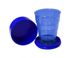 Klappbecher 200 ml leuchtblau aus Kunststoff DDR-Plastebecher Trinkbecher zusammenklappbar für unterwegs