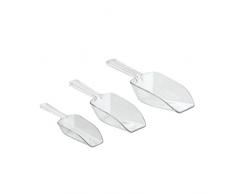 Hacoly 3er L/M/S Kunststoffe durchsichtig Zucker Löffel Eis Bonbons Scoop Hochzeitsbuffet Bar Candy Schaufel Würzen Dosierschaufel Haustier Essen Messlöffel kleines Schäufelchen Küchenutensilien Tools