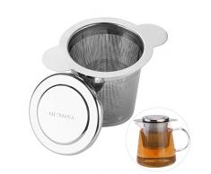 OUNONA Tee-Ei Teesieb Rostfreier Stahl mit Deckel f¨¹r Loseblatt Grain Tee-Schalen, Tassen und T?pfe