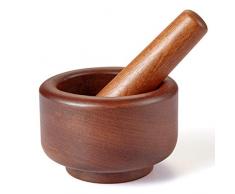 Holzmörser Stößel Mahlschüssel Set Knoblauch Crush Gewürz Kräuter Crusher Bowl Manual Smasher