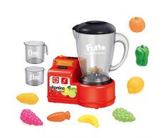Simulation Fruit Entsafter Mixer LED Musik Kinder Spielzeug Küchengerät Spielzeug – Pink rot