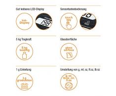 Beurer KS 19 Slate Küchenwaage, Glas, Grau, 20 x 14.5 x 1.65 cm