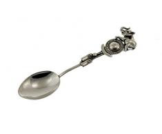 Löffel mit Geburtsuhr aus 925 Sterling Silber 10,4! Gramm (oxidiert) Patengeschenk Geburt Taufe