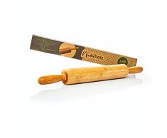 bambuswald© ökoligsches Nudelholz aus 100% nachhaltigem Bambus | Teigroller Backrolle Backzubehör Holzteigroller Nudelrolle Pizzarolle