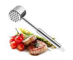 Haolgo Fleischklopfer, Fleischhammer Rostfreier,Spülmaschinenfester Fleischklopfer aus Edelstahl (Silber)