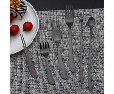 CCYUI Gabel Edelstahl Obst Gabel Smiley Mid-Autumn Mondkuchen Gabel Kuchen Dessertlöffel Besteck-Silberner Dessertlöffel 21.5Cm