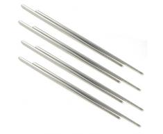 SET Edelstahl Essstäbchen, Stäbchen Besteck, Chopsticks, Ess-Stäbchen, Sushi Besteck mit geringeltem Griffbereich, Marke Ganzoo (4 Paar glatt)