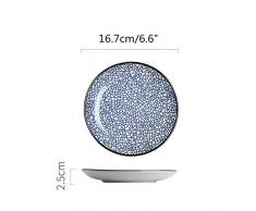 Unbekannt Teller Runde Snack Teller Keramik Steak-Platte Dekorative Geschirr Dessert Mittagessen Teller Kreative japanische Art Porzellan Haushalts Abendessen Teller for Obst Käse Dinner Plate