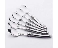 CLC-CLC 6Pcs Edelstahl Abendessen Löffel Große Suppe Reis Eßlöffel silberner hohler Stiel öffentliches Besteck