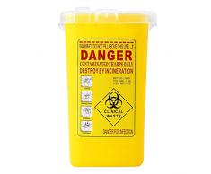 SUPVOX Spritzen Eimer Sharps Container Box Abfalleimer Nadelentsorgungsbehälter mit Deckel für Tattoo Medical (Gelb)