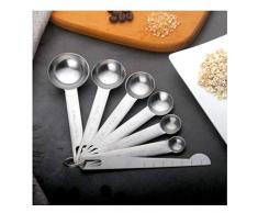Xinlie Messlöffel Set Edelstahl Messlöffel Edelstahl Messlöffel Set Messlöffel-Set Edelstahl Messbecher Messbecher Edelstahl Löffel Backen Küche 7 PCS für messen Trockenrationen&Flüssigkeit,Löffel-Set