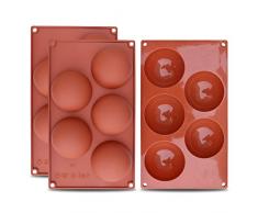 homEdge Extra große 5-fach-Halbkugel-Silikonform, 3 Packungen Backform zur Herstellung von Schokolade, Kuchen, Gelee, Dome-Mousse