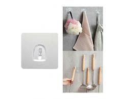 Wanshop® Klebehaken ohne Bohren, Haken selbstklebend, Transparenter Wandhaken Kleiderhaken Handtuchhaken für Küche Bad Wand Tür Decke Aufhänger (2Pcs)