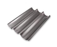 Schramm® Baguette-Blech mit Antihaftbeschichtung für 3 Baguettes 38,5 x 28,5 cm Baguetteform Baguette Backblech Blech Brotbackform