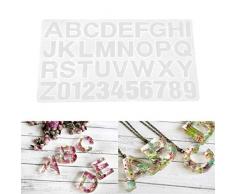 JOJOR Gießform Silikonform Buchstabe, Brief UV Resin Mold, Epoxidharz Harz Form, Zahlen Fimo Formen Schmuck für Schmuckherstellung Schlüsselanhänger Anhänger Dekoration DIY Basteln