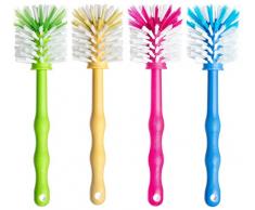 Deine Bürste 4er Set Reinigungsbürste zum Reinigen von Küchenmaschinen mit Mixbehältern, Standmixer usw. Zubehör Spülbürste für Mixbehälter je (1x Grün/ 1x Gelb/ 1x Pink/ 1x Blau)