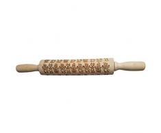 MINGXINGDE Holz Teigroller Weihnachten Mustern Prägung Nudelholz Kugellager Rolling Pin Stabil & Langlebig Backen Helfer