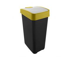 keeeper Premium Abfallbehälter mit Flip-Deckel, Soft Touch, 45 l, Magne, Gelb
