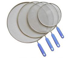Faireal Spritzschutz | Pfannen Spritzschutz | Spritzer Schirm Schutz|Bratpfanne Öl Proofing Deckel | Spritzschutzsieb | Fettschutz | Ø 20-33 cm | 4 TLG. Set | Edelstahl | Spülmaschinengeeignet