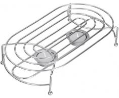 axentia Stövchen in Silber, verchromtes Warmhaltegitter für 2 Teelichter