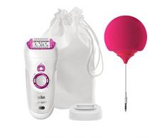 Braun Silk-épil 7 Epilierer 7-752, Premium Pack mit Lautsprecher, weiß/himbeere