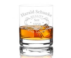 polar-effekt Whiskyglas Personalisiert 320 ml Trink-Glas für Whiskey, Rum und Scotch - Geschenk-Idee für Männer - Motiv-Gravur Quality Whisky