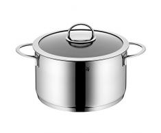 WMF Vignola Kochtopf, hoch 24cm, Glasdeckel, Fleischtopf 5,7l, Cromargan Edelstahl poliert, Topf Induktion, beschichtet