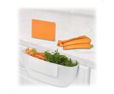 Relaxdays Auffangschale für Küchenabfälle, Abfallbehälter mit Spachtel, Abfallsammler 2Liter, HxBxT: 10x27,5x16 cm, weiß